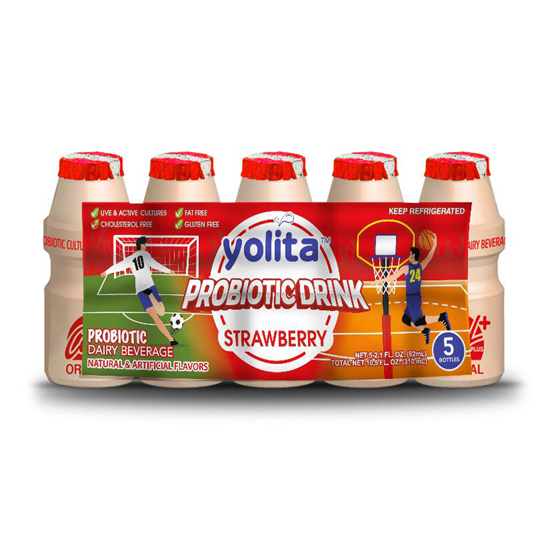 YOLITA<br />
5 PACK YOGÚR BEBIBLE PROBIÓTICO SABOR A FRESA<br />
10 X 5 X 2.1 oz (62mL)