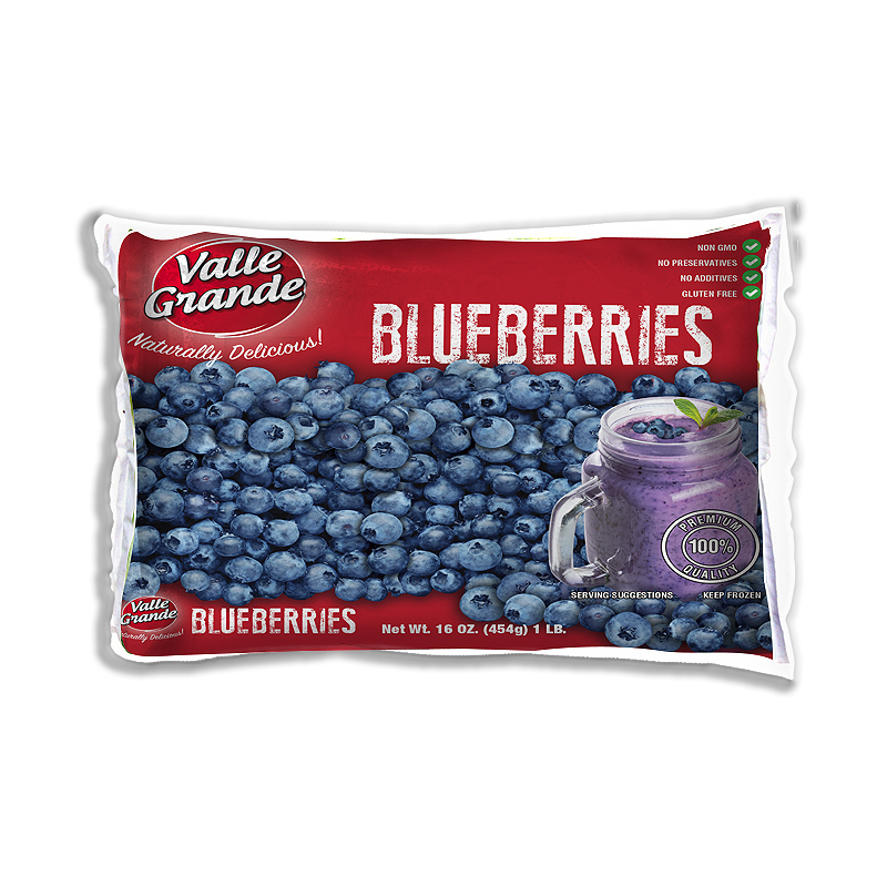 VALLE GRANDE<br />
ARÁNDANOS AZULES<br />
12 X 16 oz (1 lb) 454g