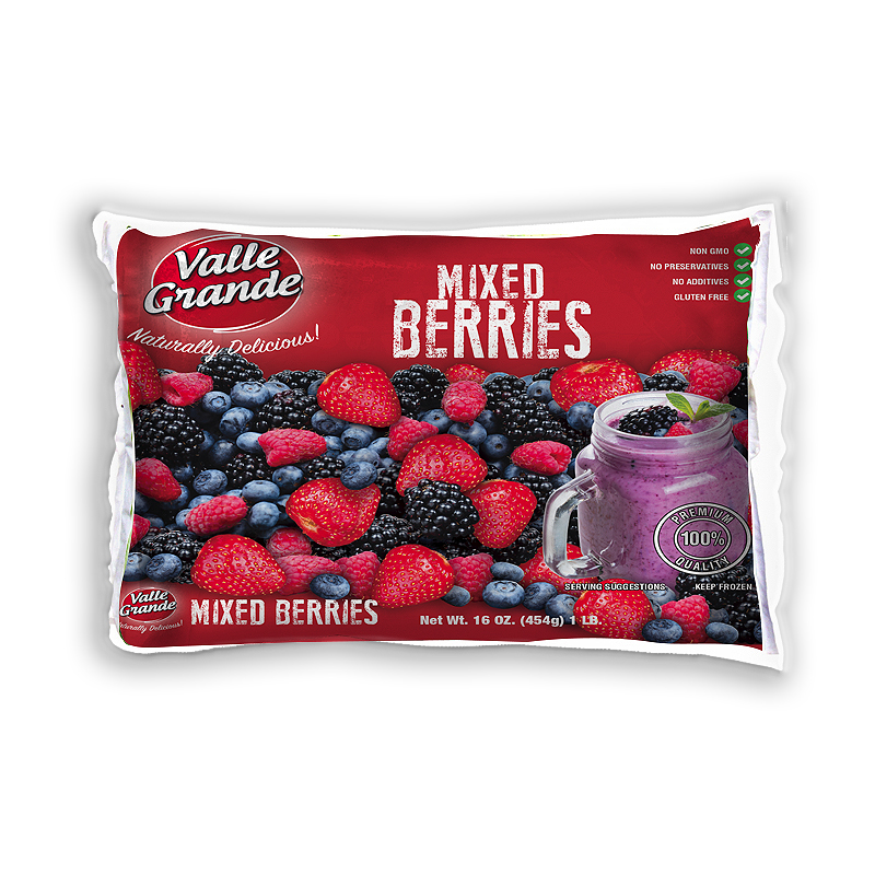 VALLE GRANDE<br />
MIXED BERRIES<br />
12 X 16 oz (1 lb) 454g