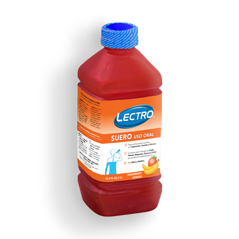 LECTRO<br />
BEBIDA DE ELECTROLITOS SABOR FRESA/BANANO<br />
12 X 33.804 FL oz (1000mL)