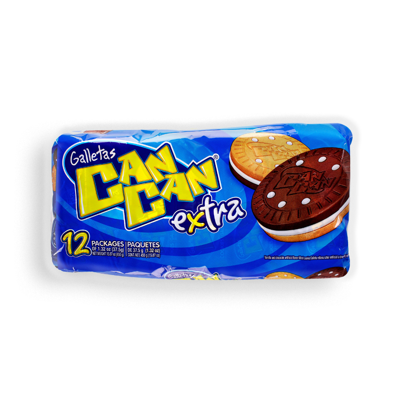 GAMA<br />
CAN CAN - GALLETA RELLENA EXTRA<br />
16 X 12 X 1.32 oz (37.5g)