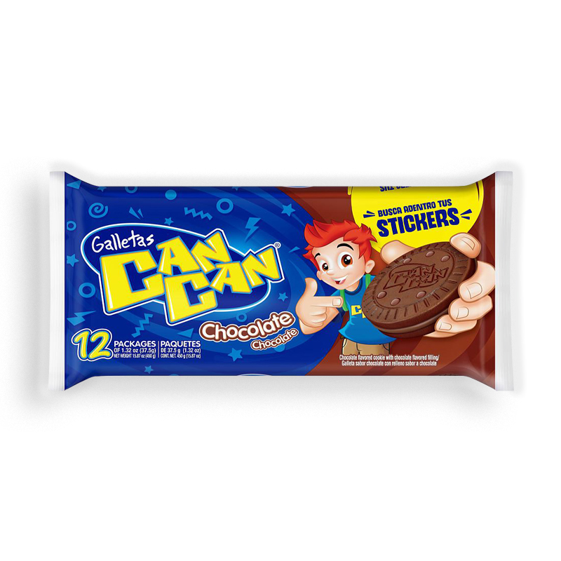 GAMA<br />
CAN CAN - GALLETA RELLENA EXTRA CHOCOLATE<br />
16 X 12 X 1.32 oz (37.5g)