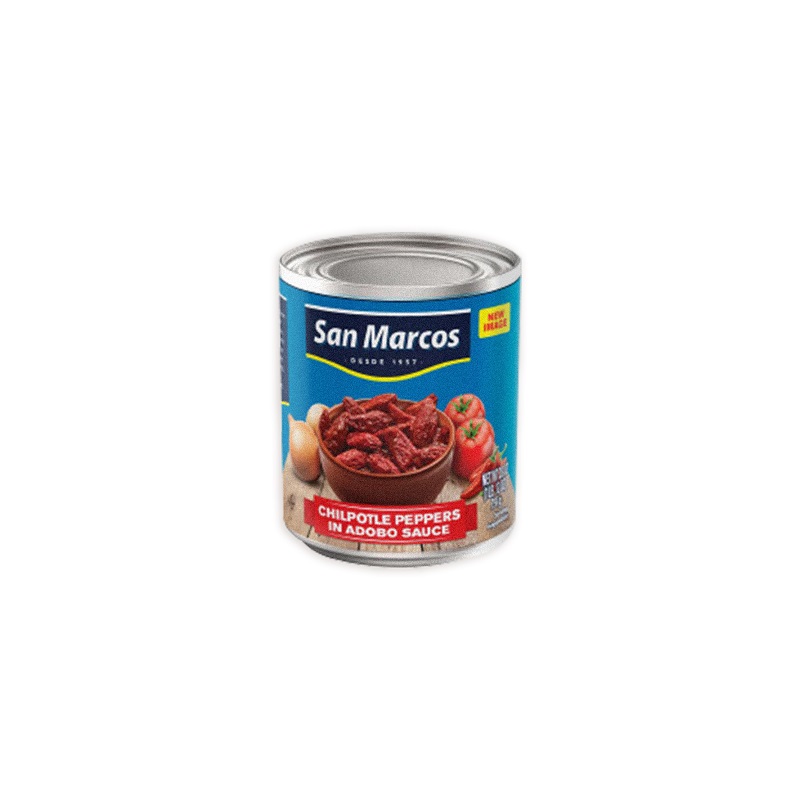SAN MARCOS<br />
CANNED CHIPOTLE PEPPERS IN ADOBO SAUCE<br />
12 X 28 oz. (794g)