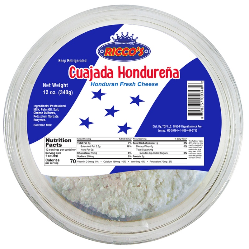 RICCO’S<br />
CUAJADA HONDUREÑA<br />
6 X 12 oz (397g)