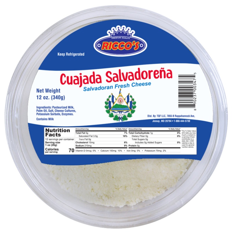 RICCO’S<br />
CUAJADA SALVADOREÑA<br />
6 X 12 oz (367g)