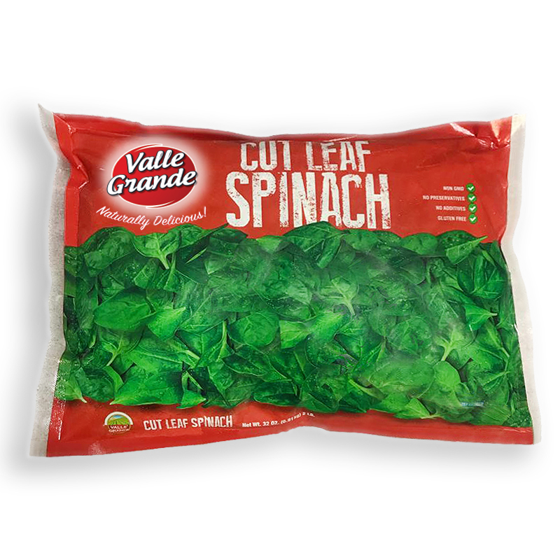 VALLE GRANDE<br />
CUT LEAF SPINACH<br />
6 X 32 oz (907g) 2 lb