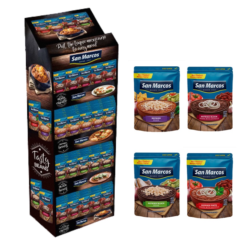 SAN MARCOS<br />
MIX REFRIED BEANS SHIPPER DISPLAY<br />
96 X 15.1 oz. (430g)