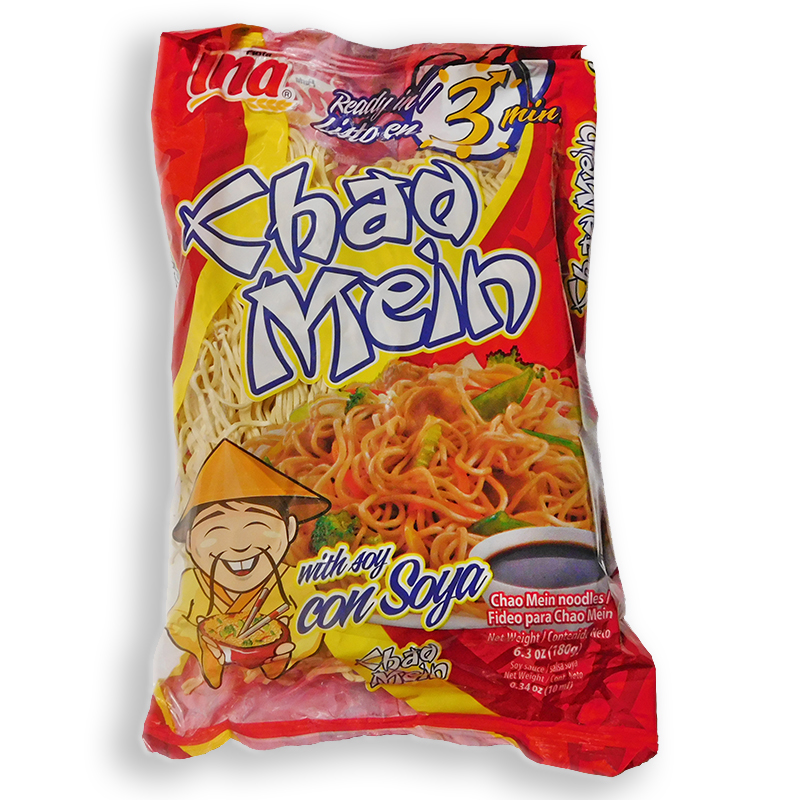 INA<br />
FIDEOS PARA CHAO MEIN CON SOYA<br />
20 X 6.3 oz (180g)