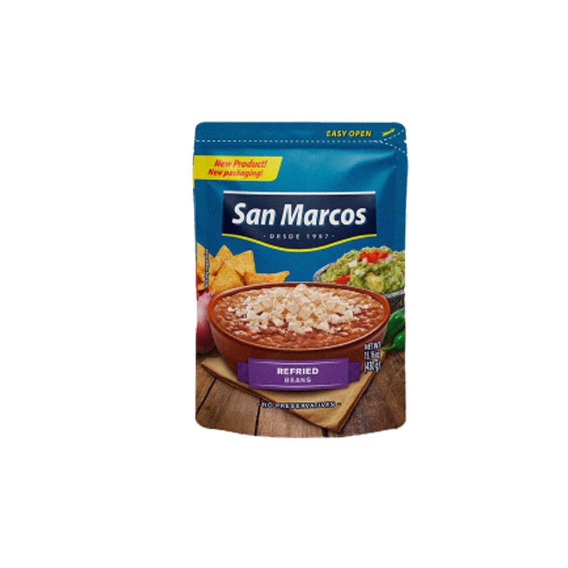 SAN MARCOS<br />
FRIJOLES NEGROS REFRITOS CON CHIPOTLE<br />
12 X 15.1 oz. (430g)