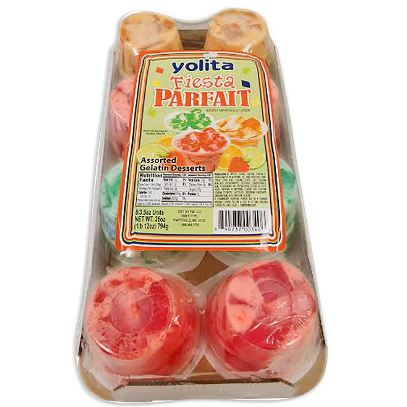 YOLITA<br />
GELATINA FIESTA CON CREMA<br />
6X 8 X 3.5 oz (99.22g)