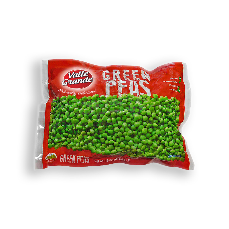 VALLE GRANDE<br />
GREEN PEAS<br />
12 X 16 oz (454g) 1 lb