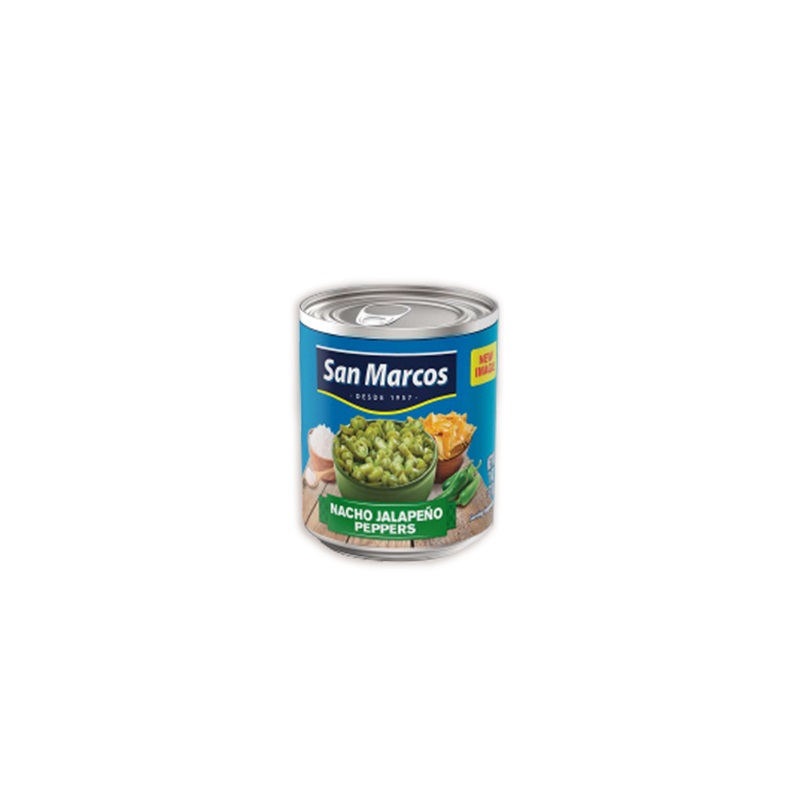SAN MARCOS<br />
CANNED NACHO JALAPENO PEPPERS<br />
12 X 11 oz. (312g)