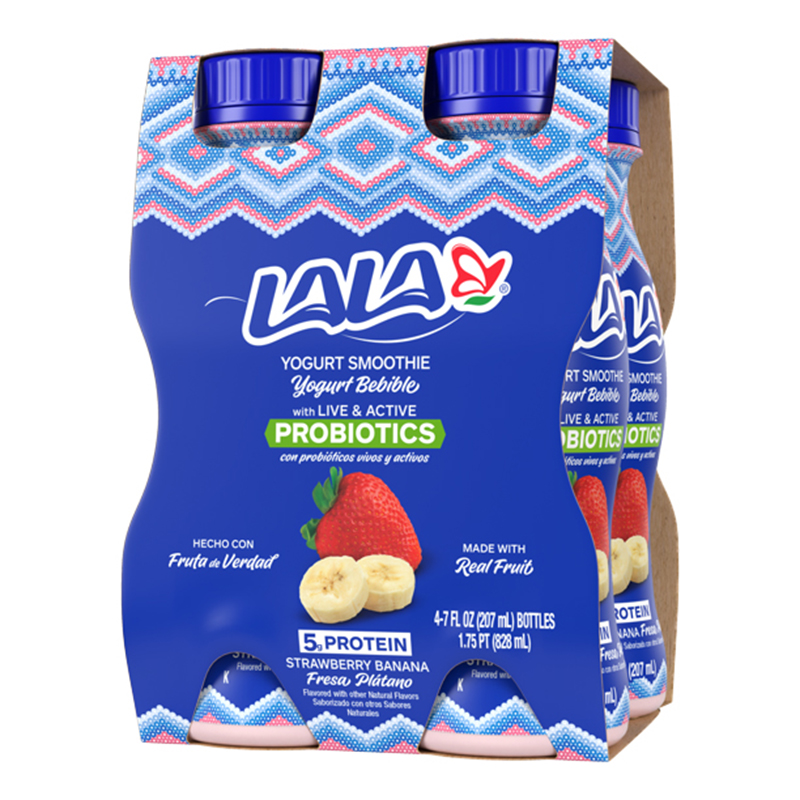 LALA<br />
YOGÚR SABOR A FRESA/BANANO<br />
4 X 4 X 7 oz (198g)