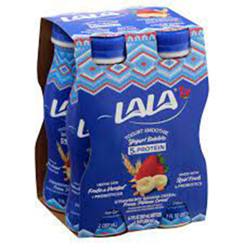 LALA<br />
YOGÚR SABOR A FRESA/BANANO/CEREAL<br />
4 X 4 X 7 oz (198g)