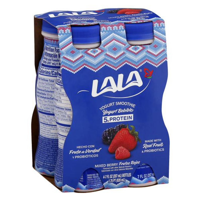 LALA<br />
4 PACK MIXED BERRIES YOGURT SMOOTHIE<br />
4 X 4 X 7 oz (198g)