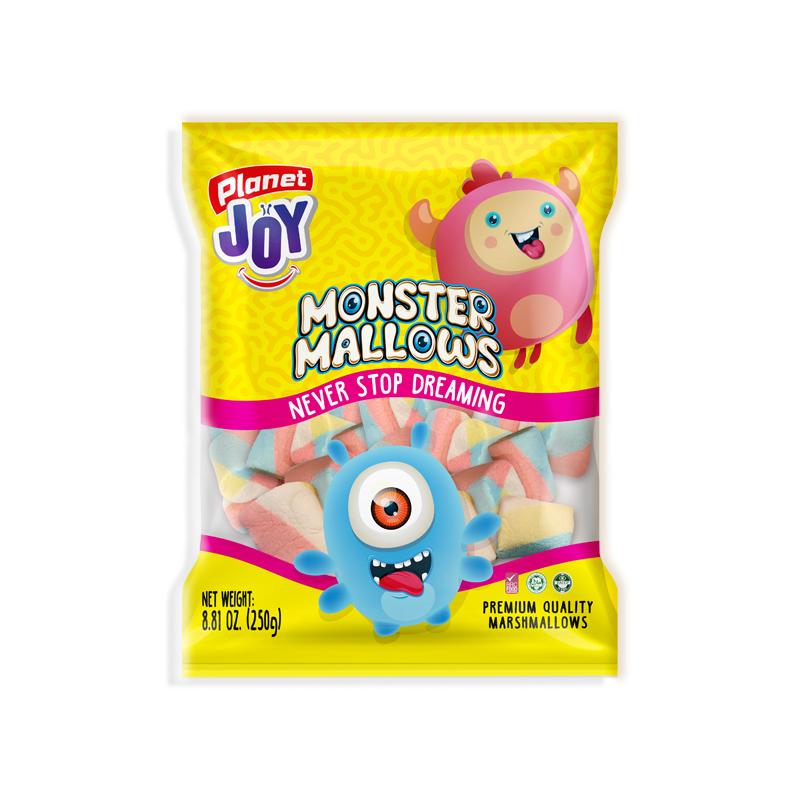 PLANET JOY<br />
MONSTER MALLOWS YELLOW BIG<br />
24 X 8.81 oz. (250g)