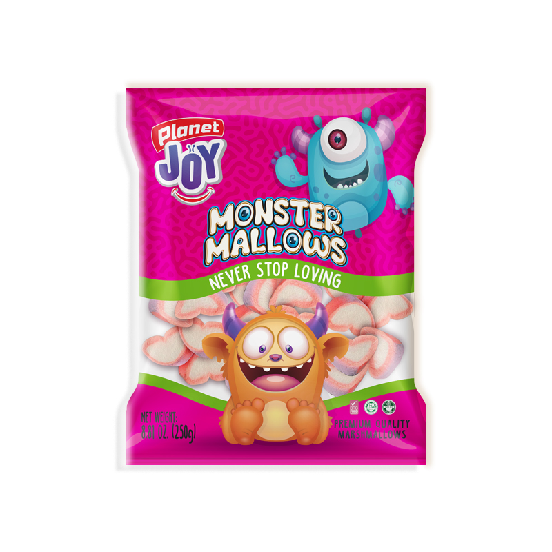 PLANET JOY<br />
MALVAVISCO MONSTER MALLOWS ROSADO GRANDE<br />
24 X 8.81 oz. (250g)