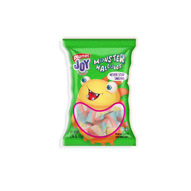 PLANET JOY<br />
MONSTER MALLOWS GREEN SMALL<br />
60 X 2.26 oz. (70g)