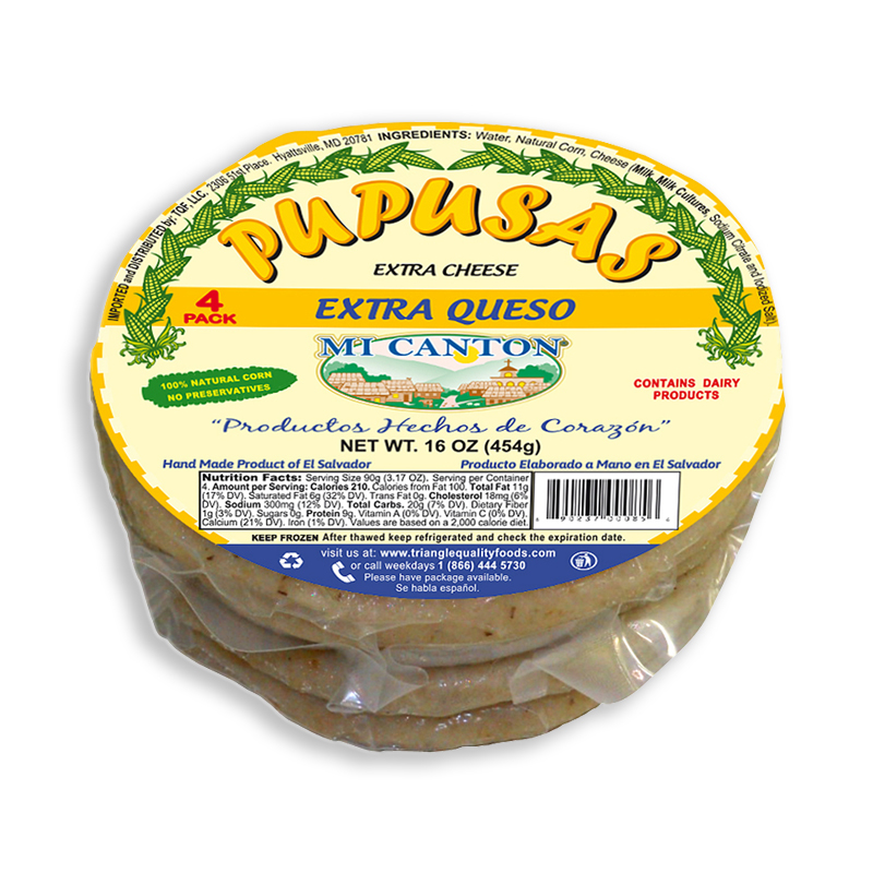 MI CANTON<br />
EXTRA CHEESE  - 4 PACKCORN PUPUSA<br />
12 X 16 oz (454g)