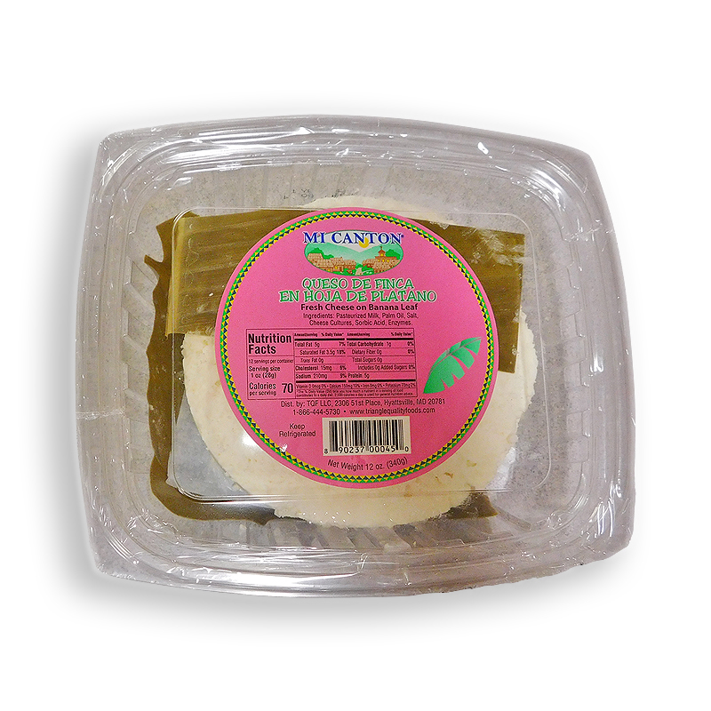 MI CANTON<br />
FRESH CHEESE ON BANANA LEAF<br />
6 X 12 oz (397g)