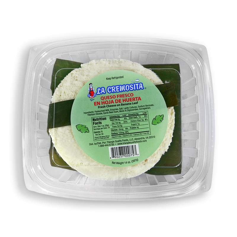 LA CREMOSITA<br />
QUESO FRESCO EN HOJA DE HUERTA<br />
6 X 12 oz (397g)