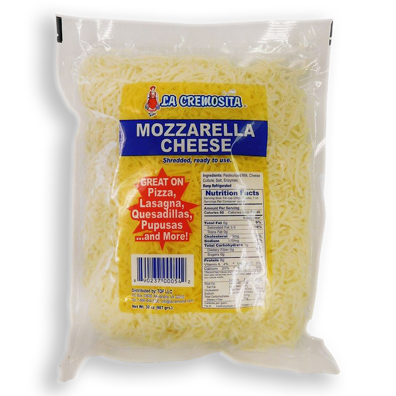 LA CREMOSITA<br />
QUESO MOZZARELLA<br />
6 X 32 oz (2 LB) 907g