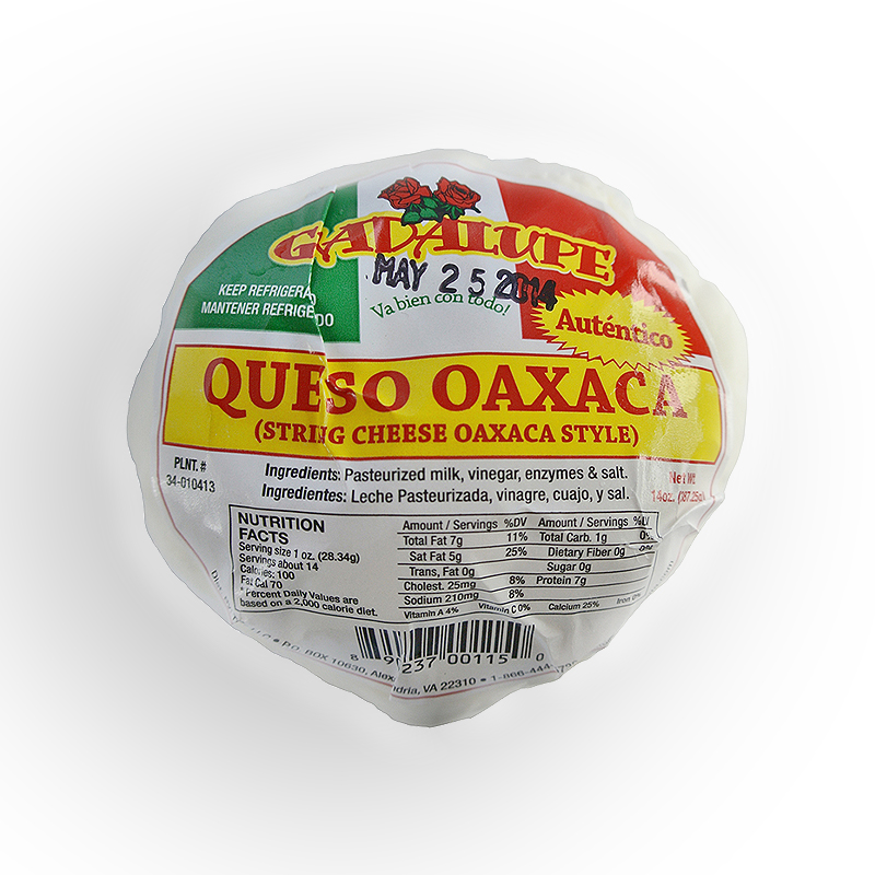 GUADALUPE<br />
QUESO OAXACA<br />
12 X 14 oz (435.45g)