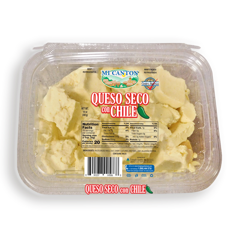 MI CANTON<br />
QUESO SECO PARA FRIJOLES CON CHILE<br />
12 X 14 oz (397.25g)