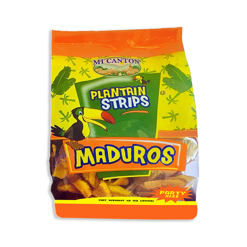 MI CANTON<br />
TAJADAS DE PLÁTANOS MADUROS TAMAÑO FIESTERO<br />
6 X 12 oz (340g)