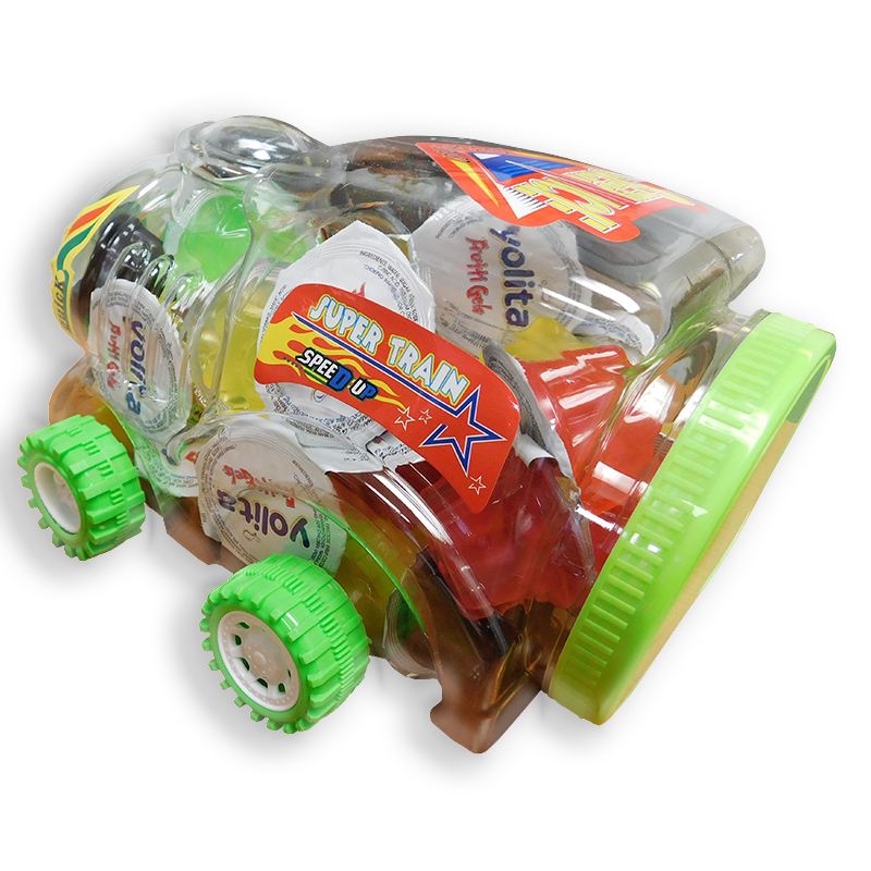 YOLITA<br />
TARRO TREN CON FRUTTI GELS<br />
35g X 32 pcs. X 6 Jars