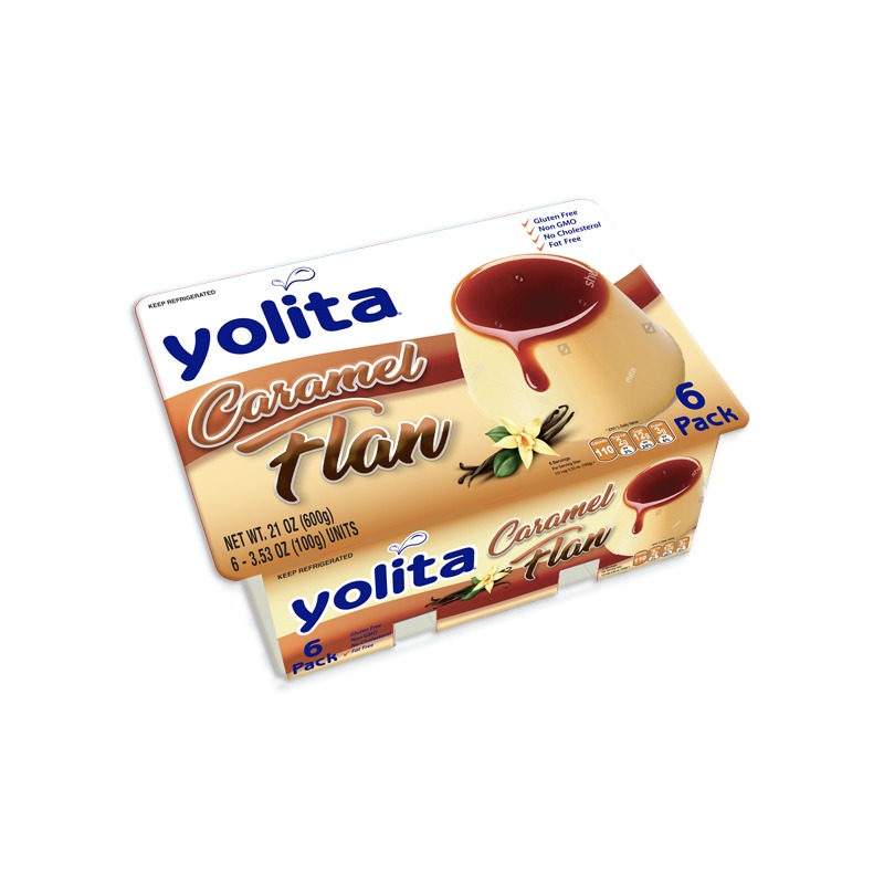 YOLITA<br />
FLAN CON CARAMELO 6 PACK<br />
8 X 6 X 3.53 oz (100g)