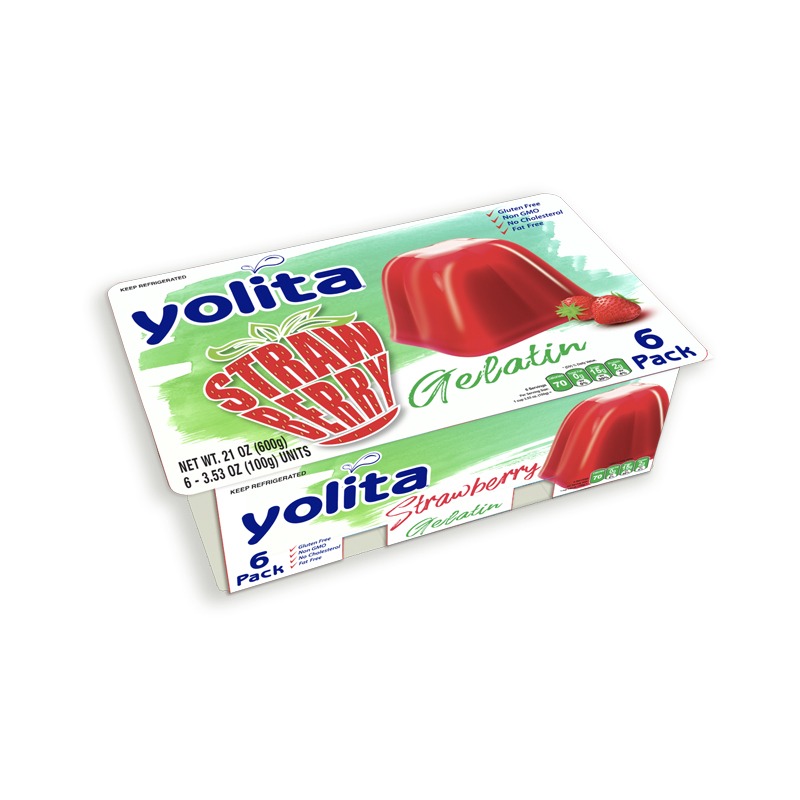 YOLITA<br />
GELATINA DE FRESA 6 PACK<br />
8 X 6 X 3.53 oz (100g)