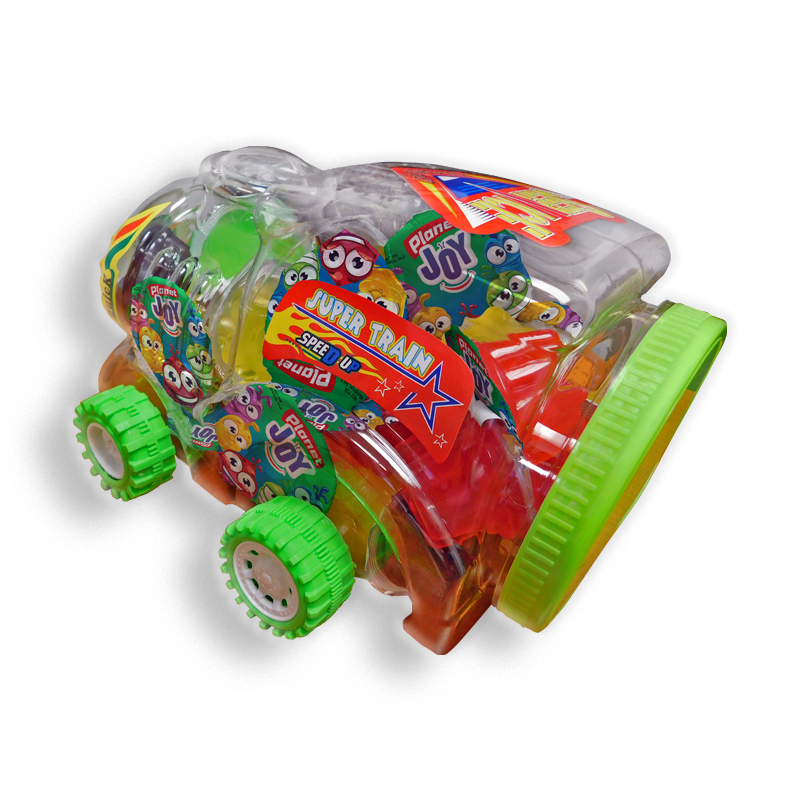 PLANET JOY<br />
TARRO TREN CON FRUTTI GELS<br />
35g X 32 pcs. X 6 Jars